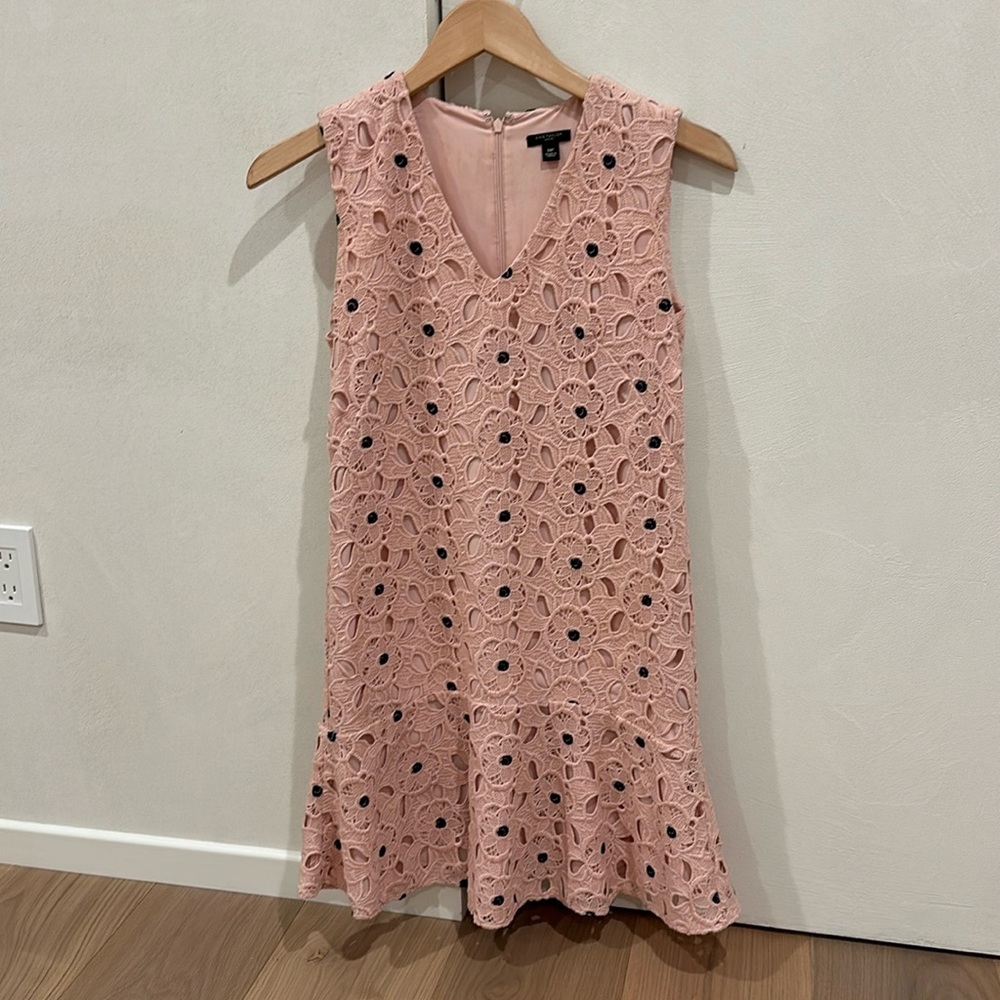 Pink Floral Eyelet Dress